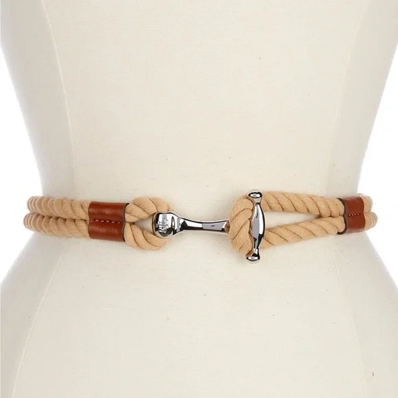 Ralph Lauren Tan and Brown Rope Belt - Picture 1 of 5